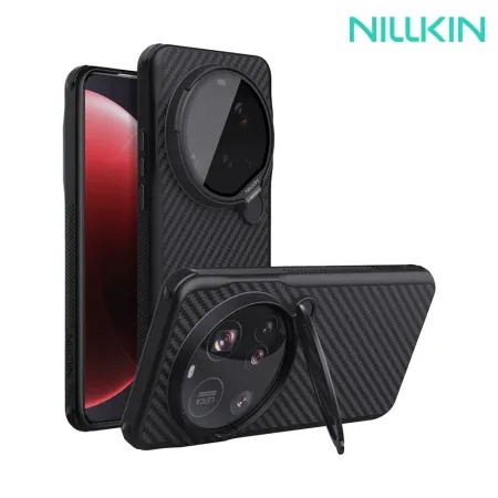 NILLKIN Xiaomi 小米 15 Ultra 5G 纖極碳纖維紋磁吸殼(透黑鏡蓋版) MagSafe◉80D030